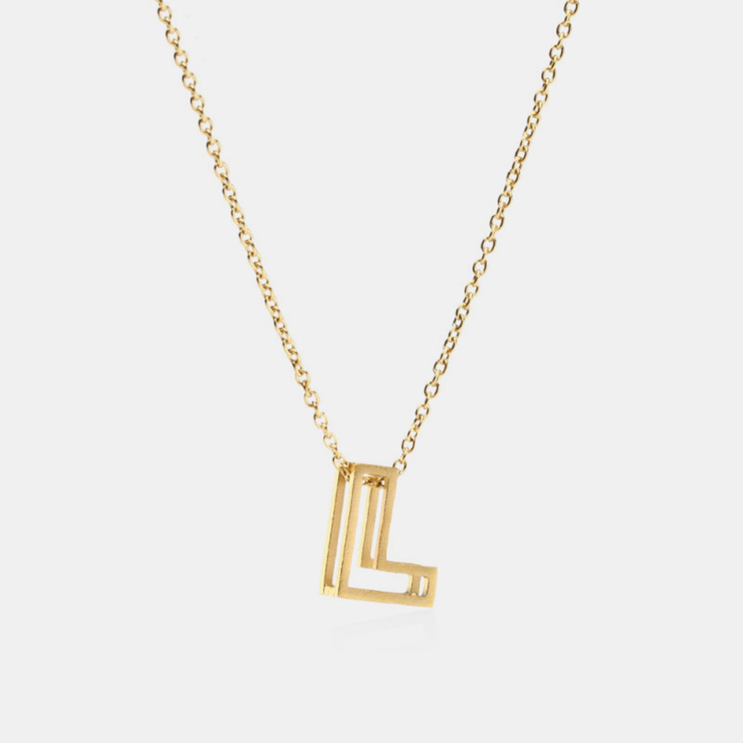 Stainless Steel Letter Pendant Necklace