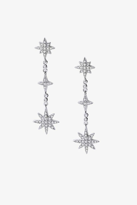 Cubic Zirconia Star Drop Earring