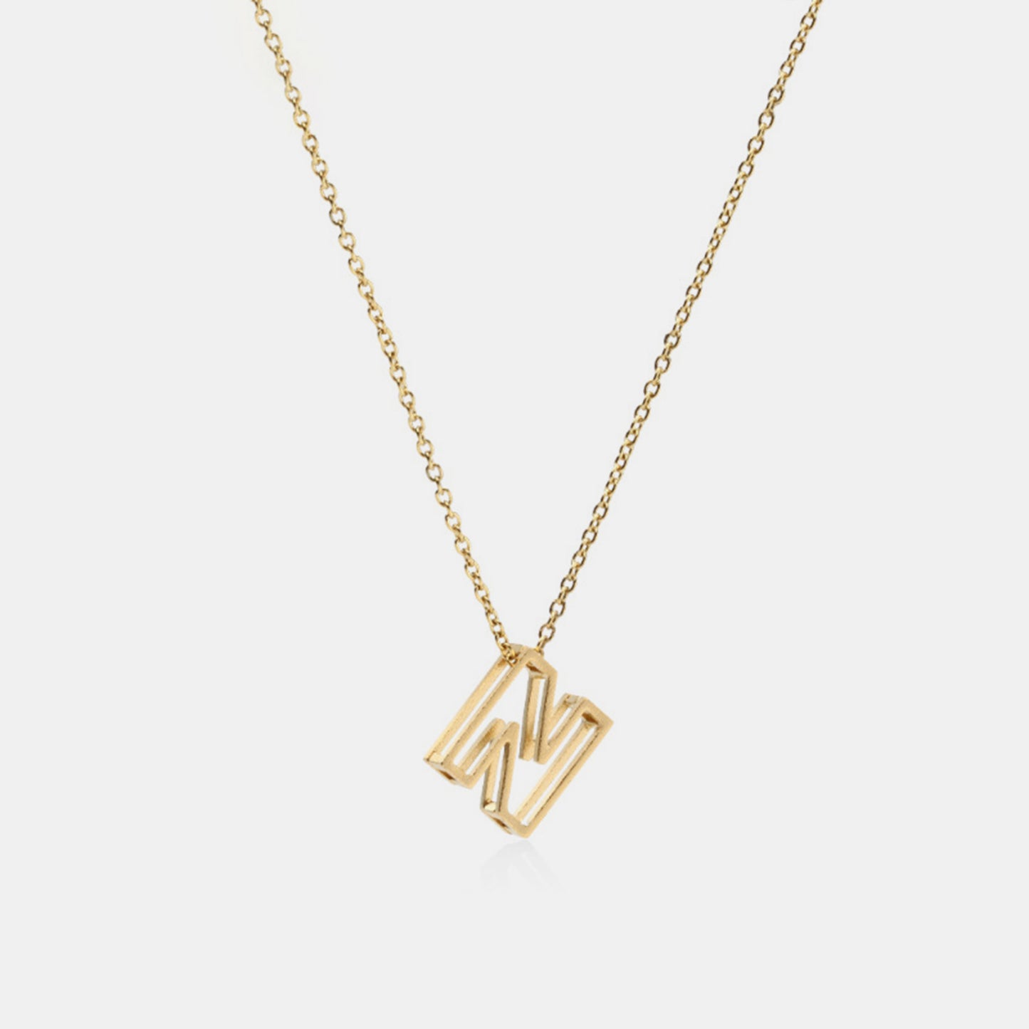 Stainless Steel Letter Pendant Necklace