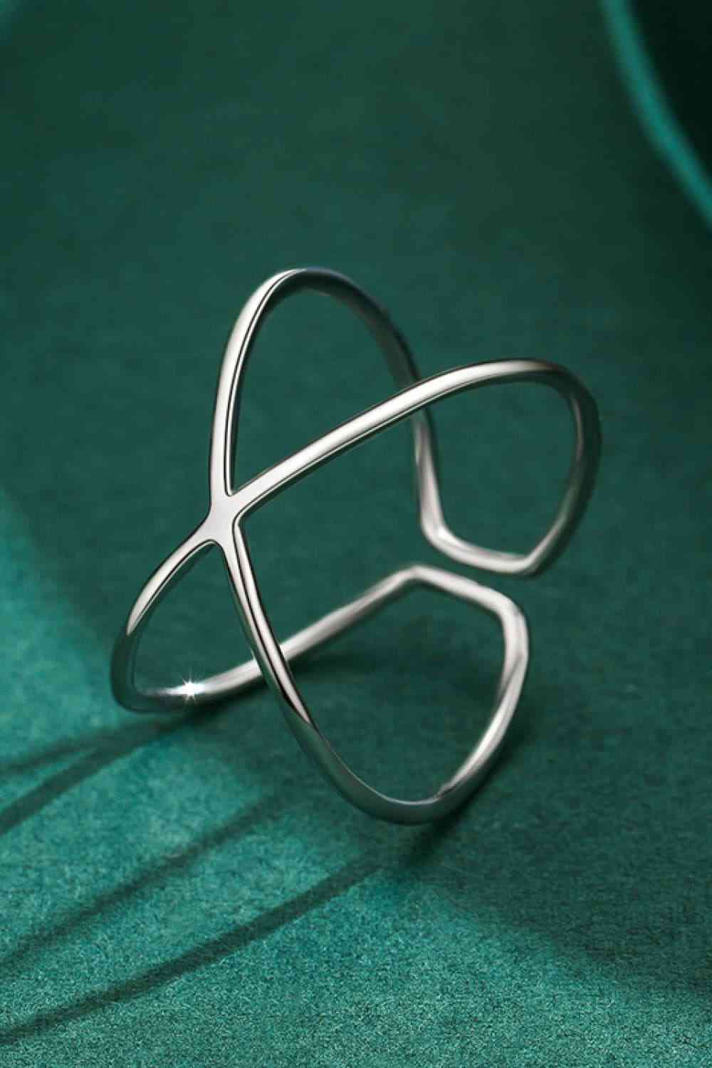 925 Sterling Silver Crisscross Open Ring