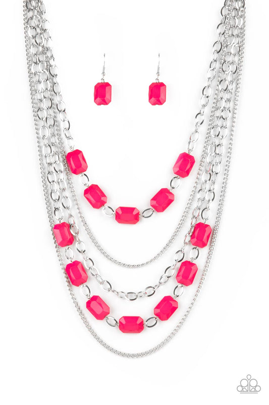 Silver and Pink Necklace