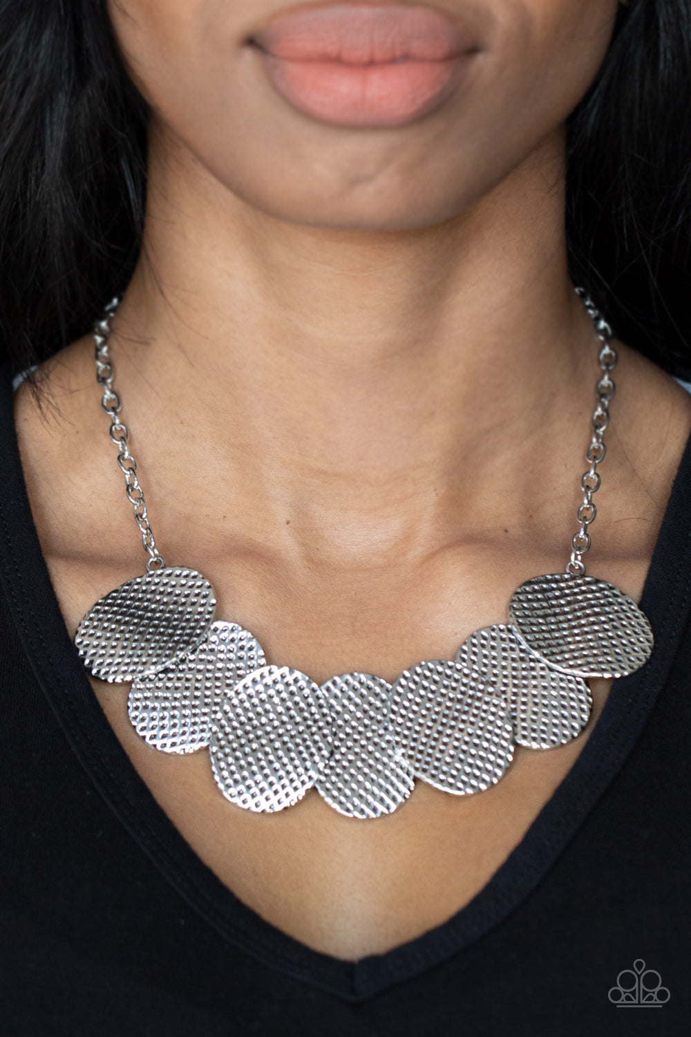 Silver Hammered Necklace