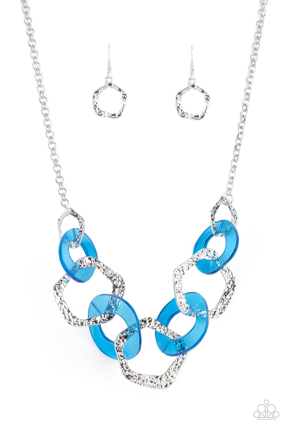 Blue and Silver Hoops Necklace