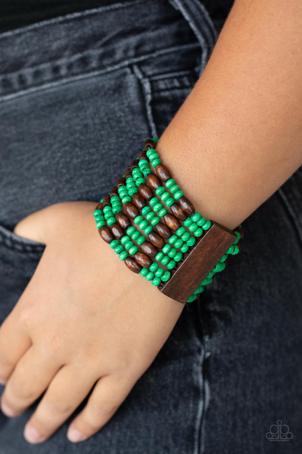 Green Wooden Bracelet