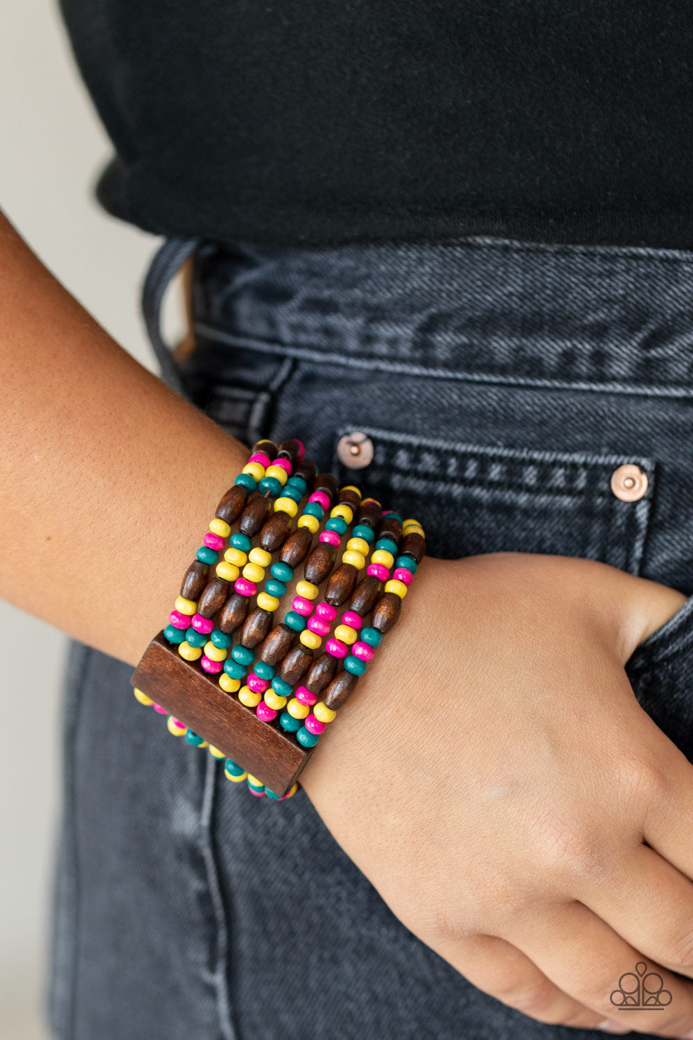 Multicolored Wooden Bracelet