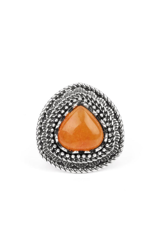 Silver ring with Orange Stone