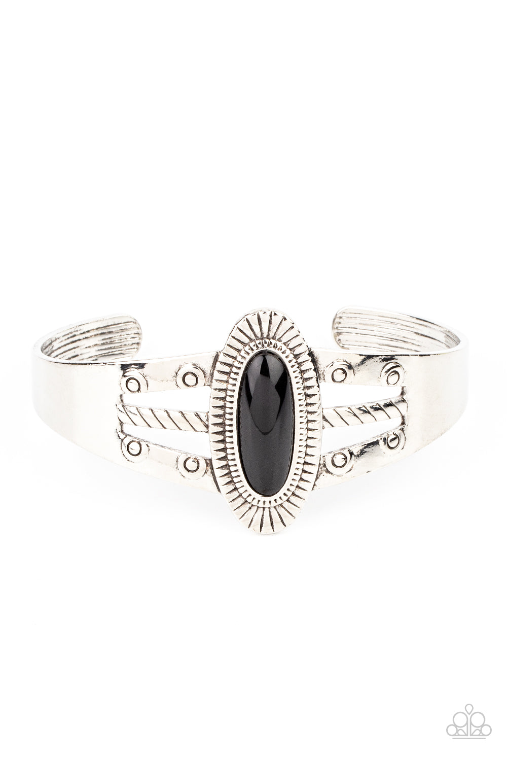 Silver bracelet with Black stone
