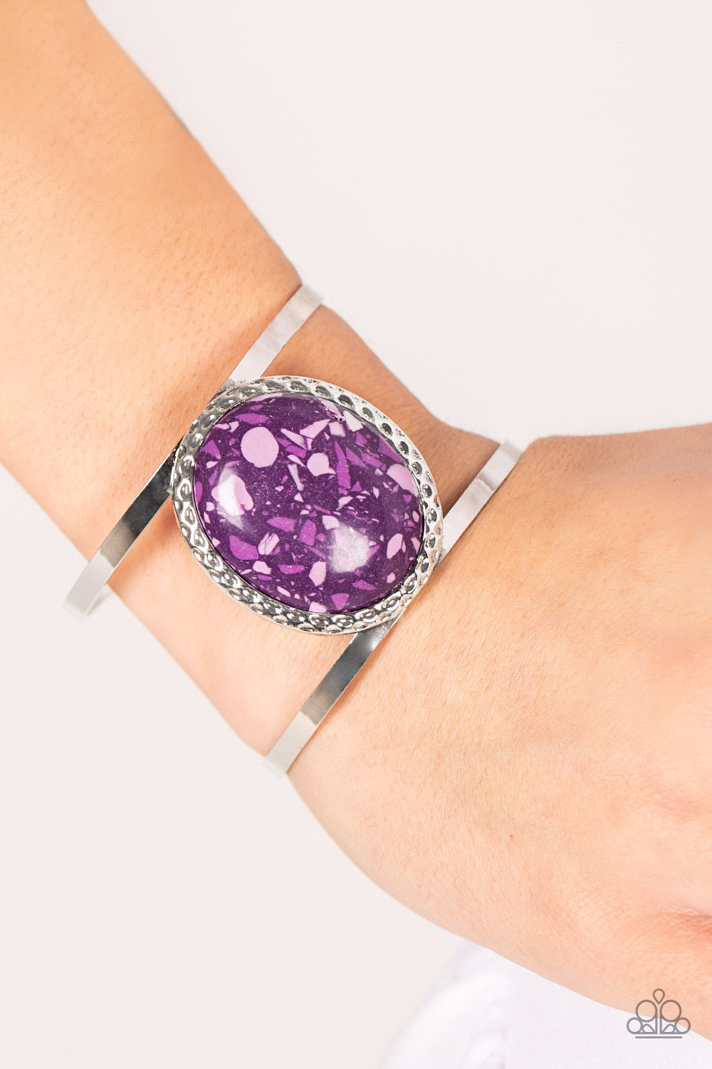 Purple Stone Cuff Bracelet