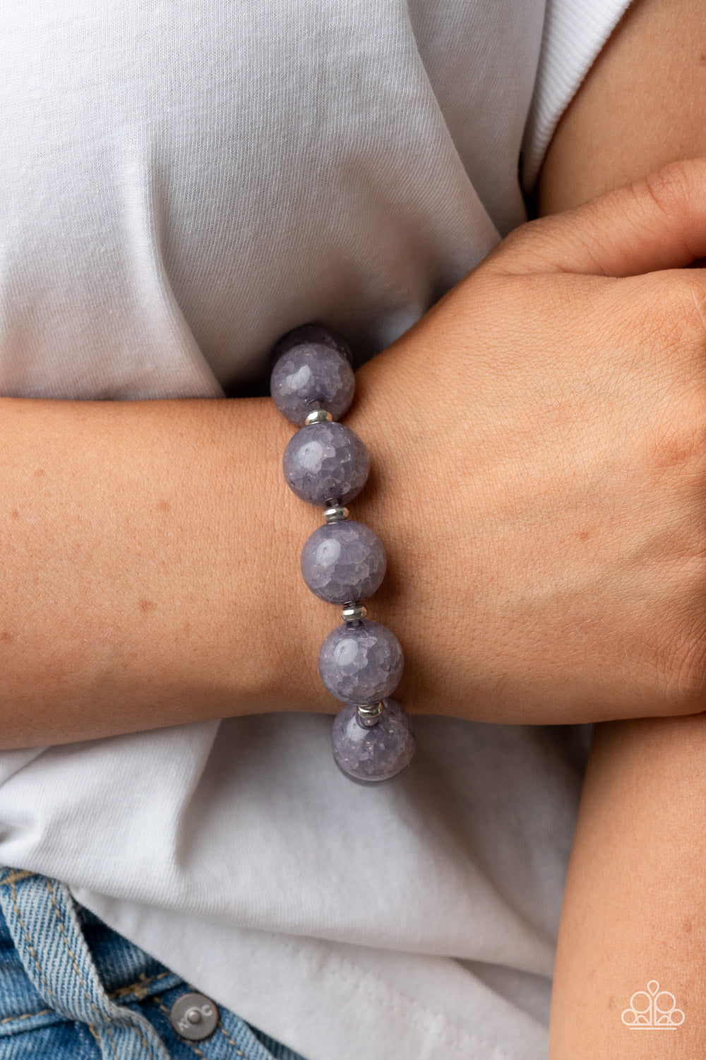 Grey Glass Bracelet