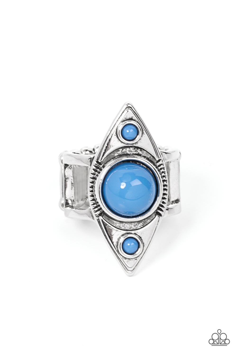 Silver Ring With Blue Stones