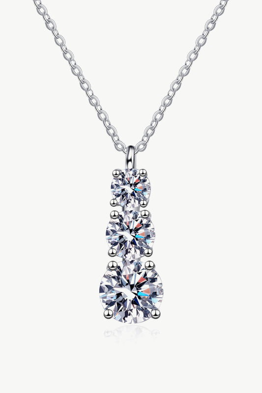 1.8 Carat Moissanite Triple-Pendant Necklace